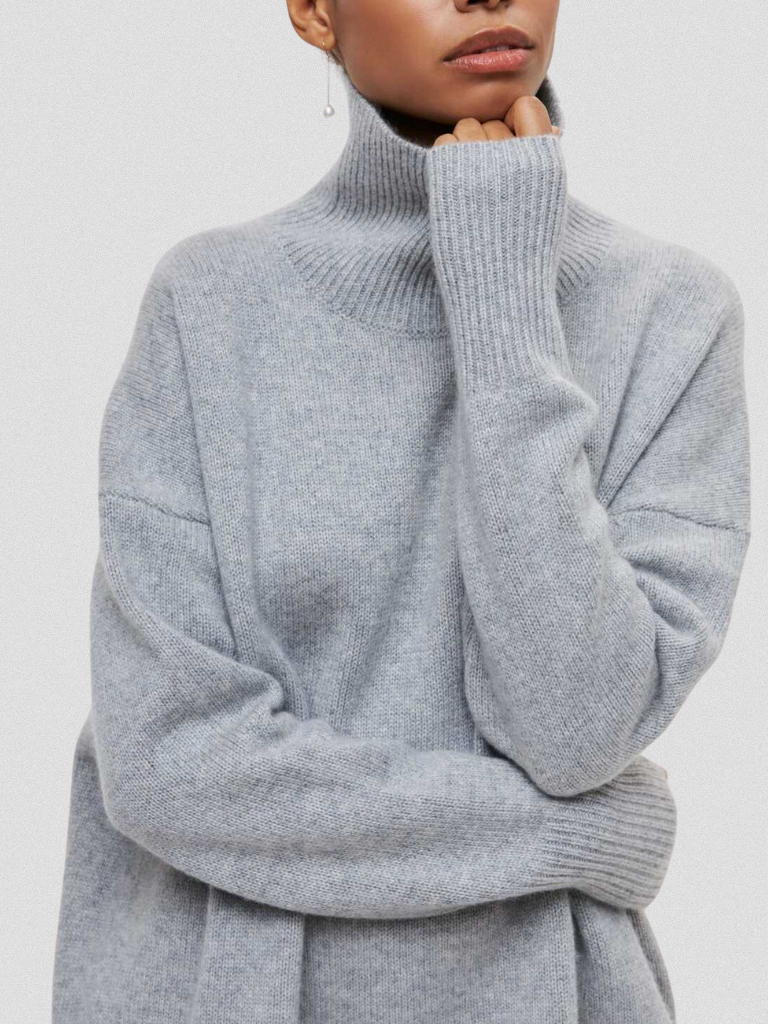 ELENA HIGH-COLLAR KNIT SWEATER