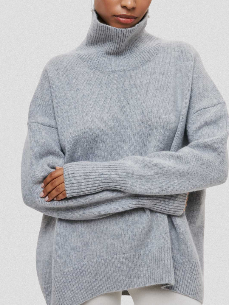 ELENA HIGH-COLLAR KNIT SWEATER