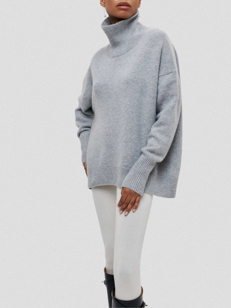 ELENA HIGH-COLLAR KNIT SWEATER
