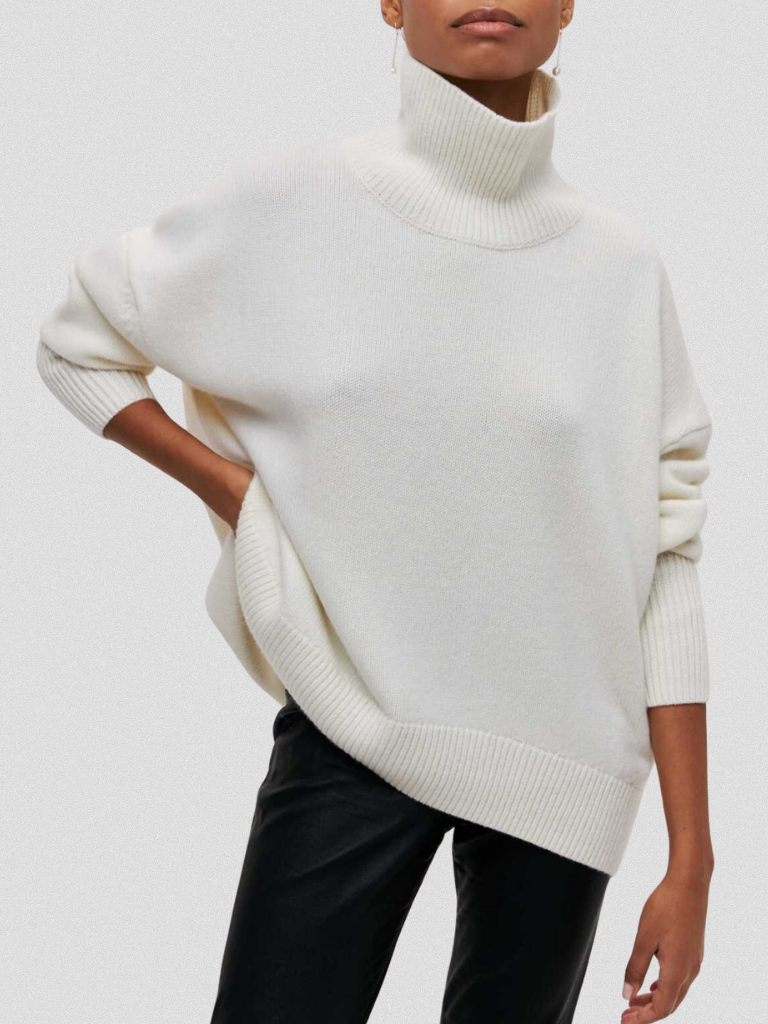ELENA HIGH-COLLAR KNIT SWEATER