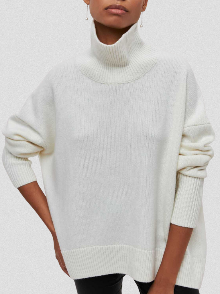 ELENA HIGH-COLLAR KNIT SWEATER