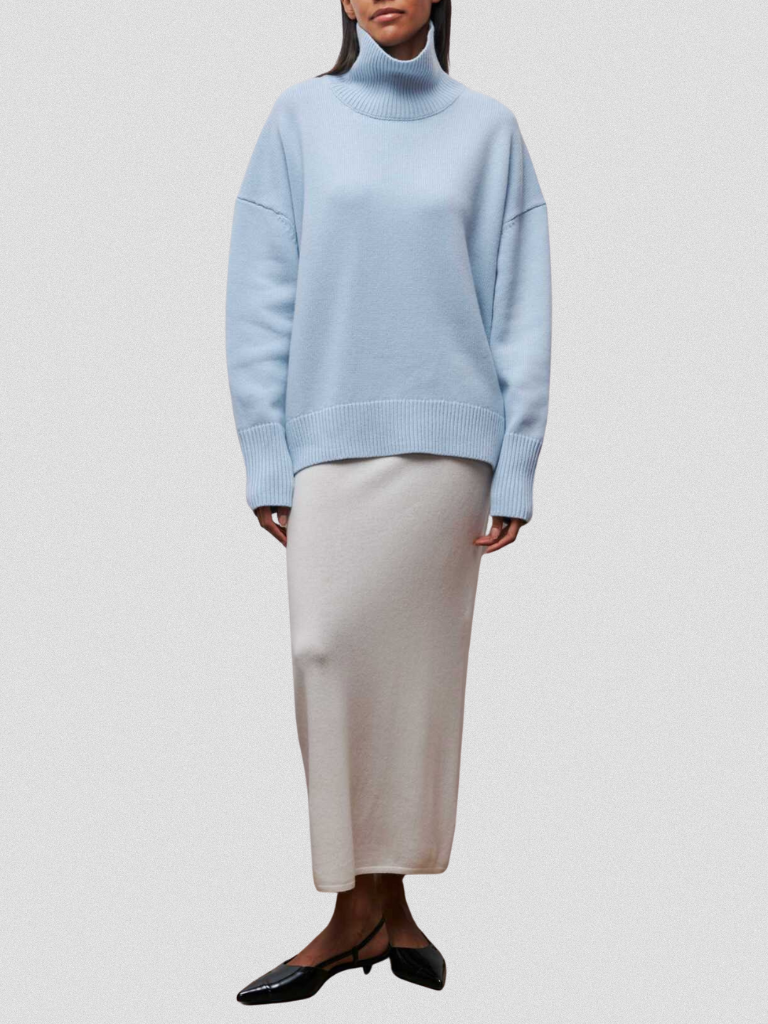 ELENA HIGH-COLLAR KNIT SWEATER