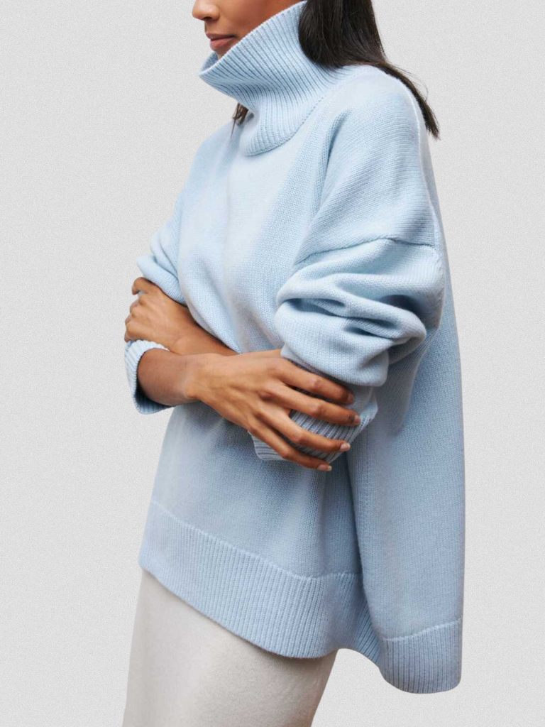 ELENA HIGH-COLLAR KNIT SWEATER