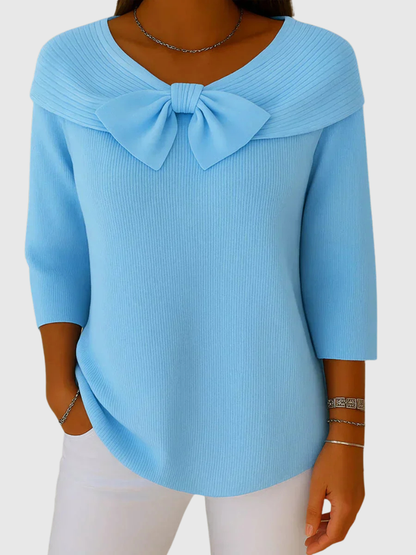LORINE KNITTED BOW TOP