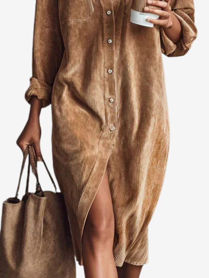 SHEENA CAMEL SHIRT DRESS
