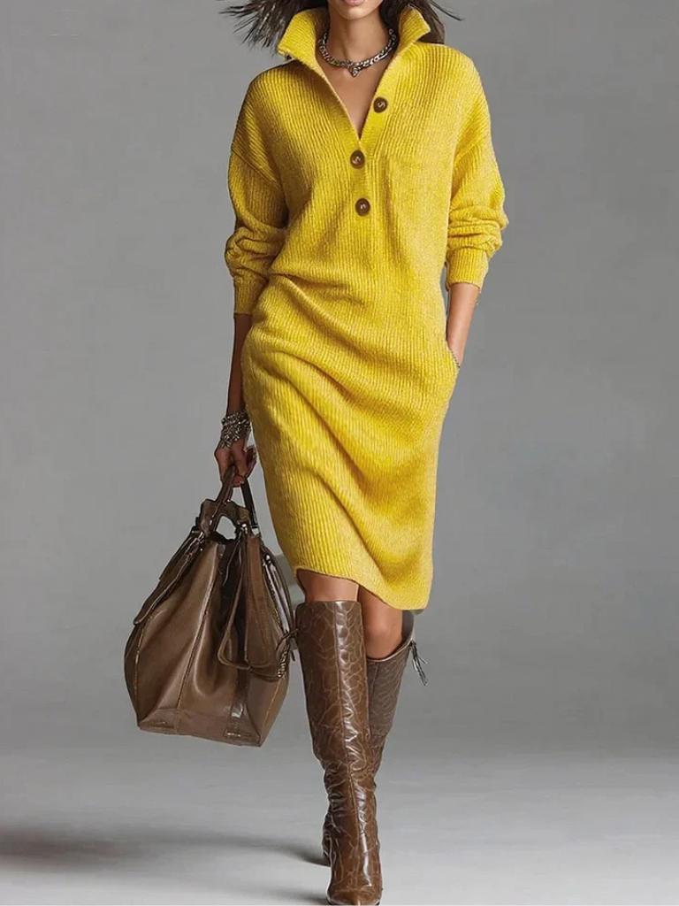 MARIELLE KNIT COLLAR DRESS