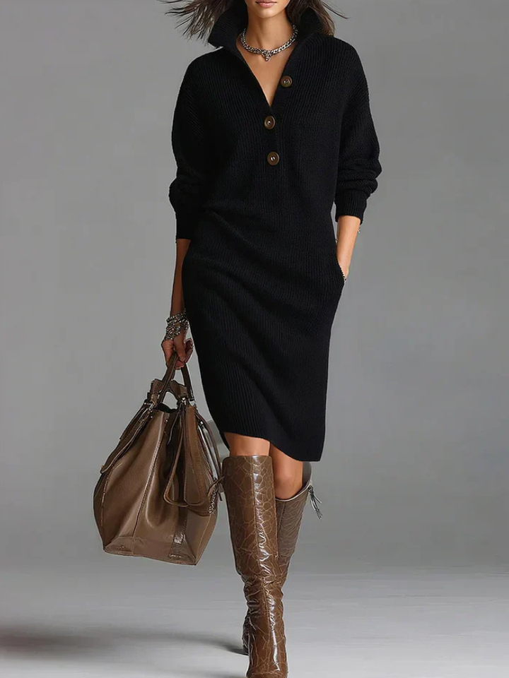 MARIELLE KNIT COLLAR DRESS