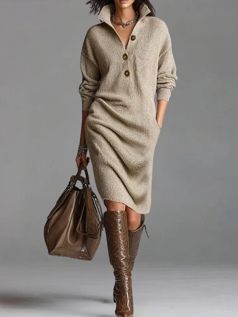 MARIELLE KNIT COLLAR DRESS