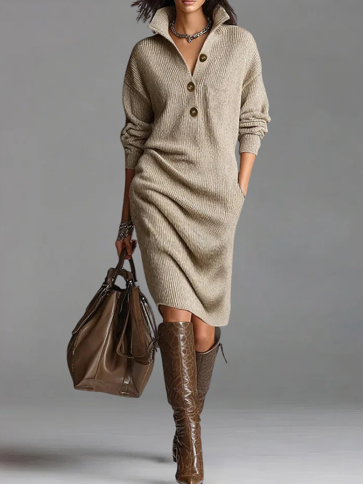 MARIELLE KNIT COLLAR DRESS
