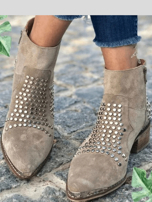 SELENE STUDDED ANKLE BOOTS
