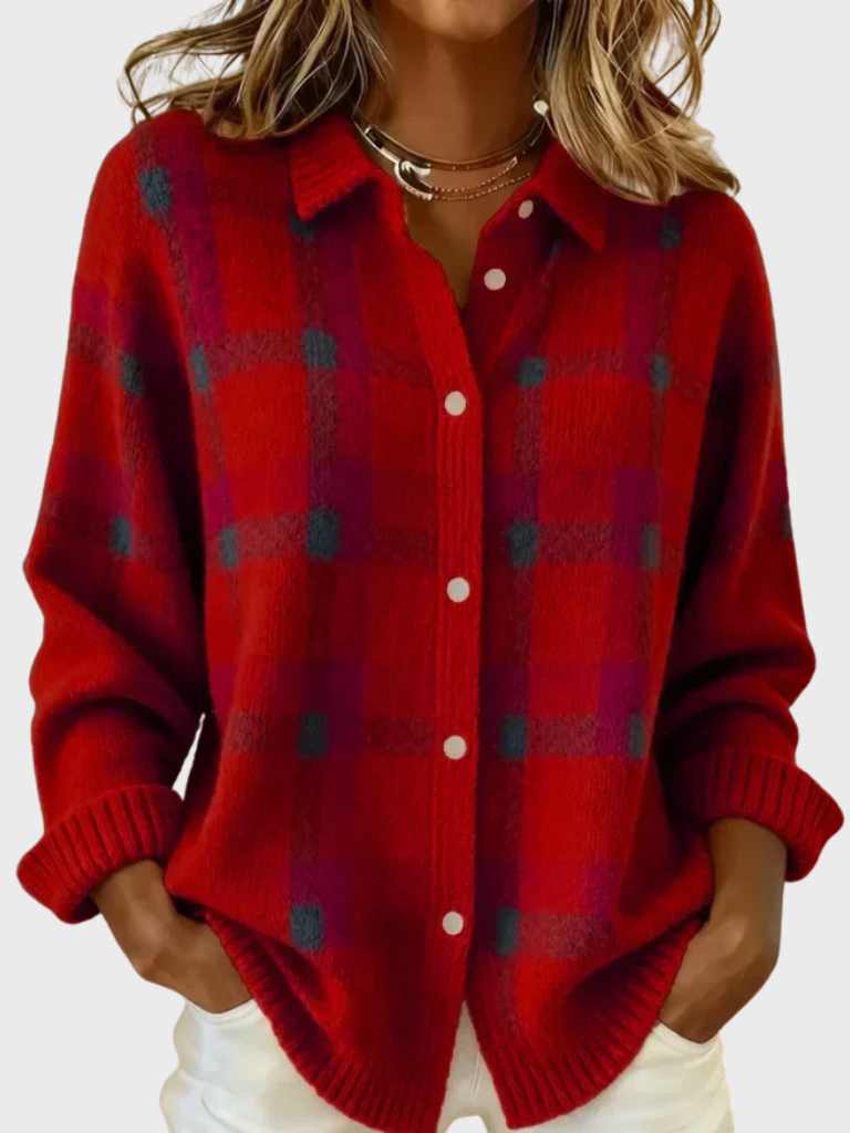 VICTORIA RETRO PLAID SWEATER