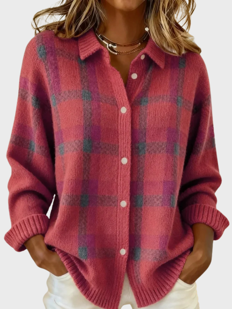 VICTORIA RETRO PLAID SWEATER