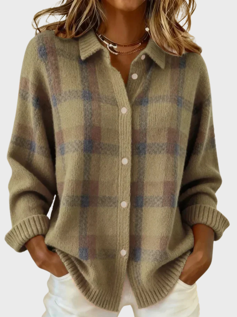 VICTORIA RETRO PLAID SWEATER