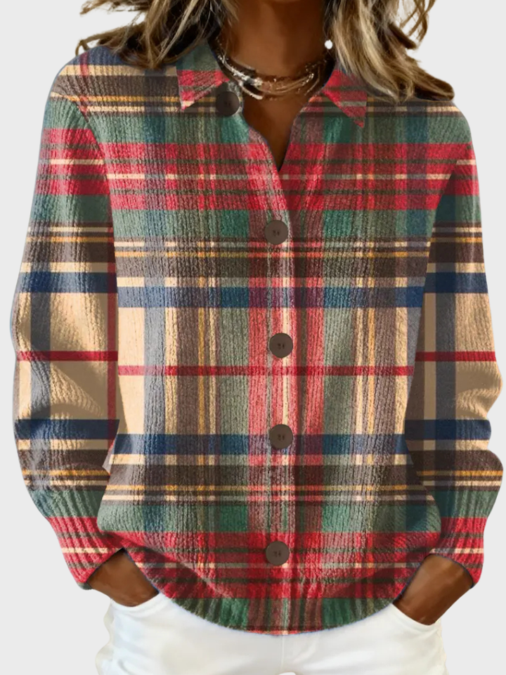 VICTORIA RETRO PLAID SWEATER