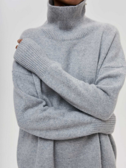 ELENA HIGH-COLLAR KNIT SWEATER