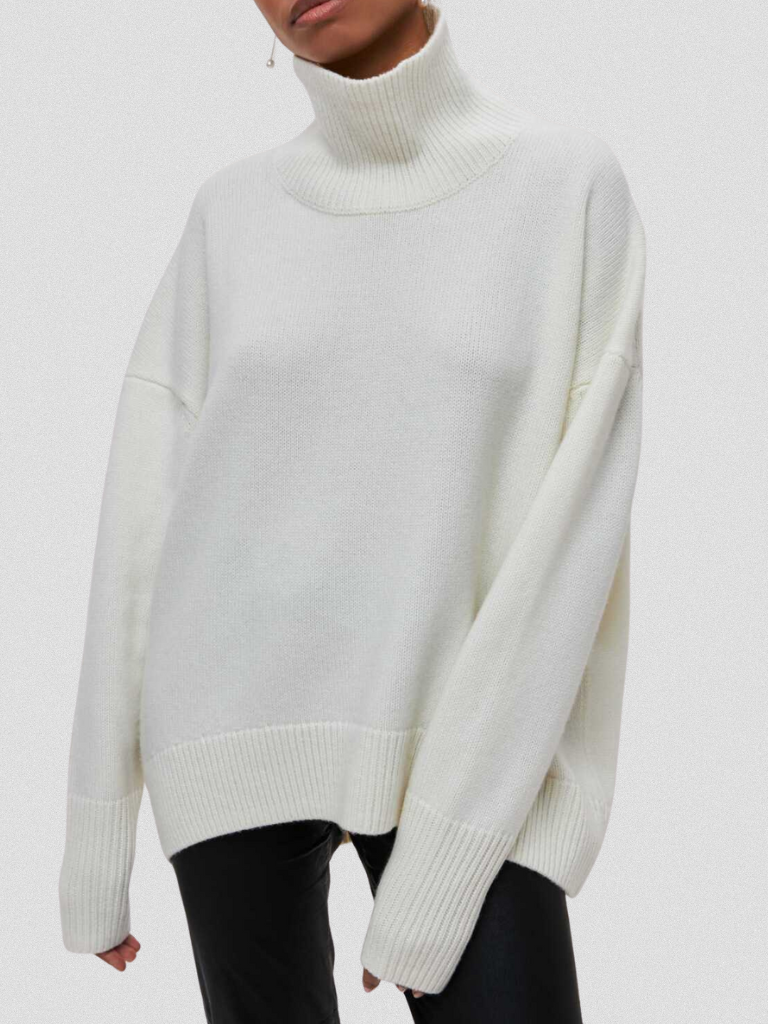 ELENA HIGH-COLLAR KNIT SWEATER