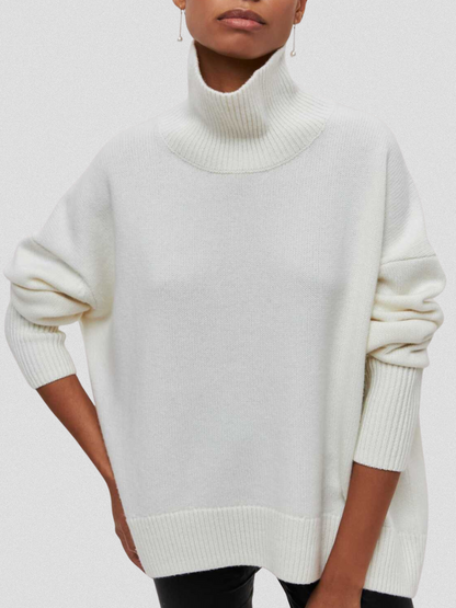 ELENA HIGH-COLLAR KNIT SWEATER