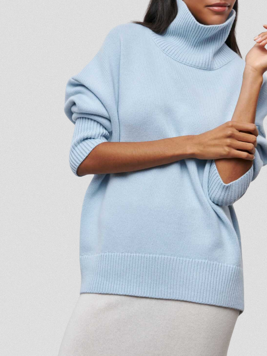 ELENA HIGH-COLLAR KNIT SWEATER