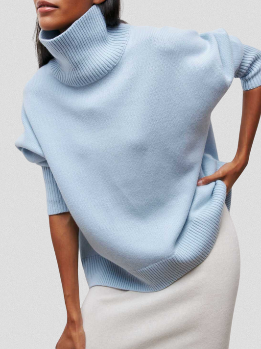ELENA HIGH-COLLAR KNIT SWEATER