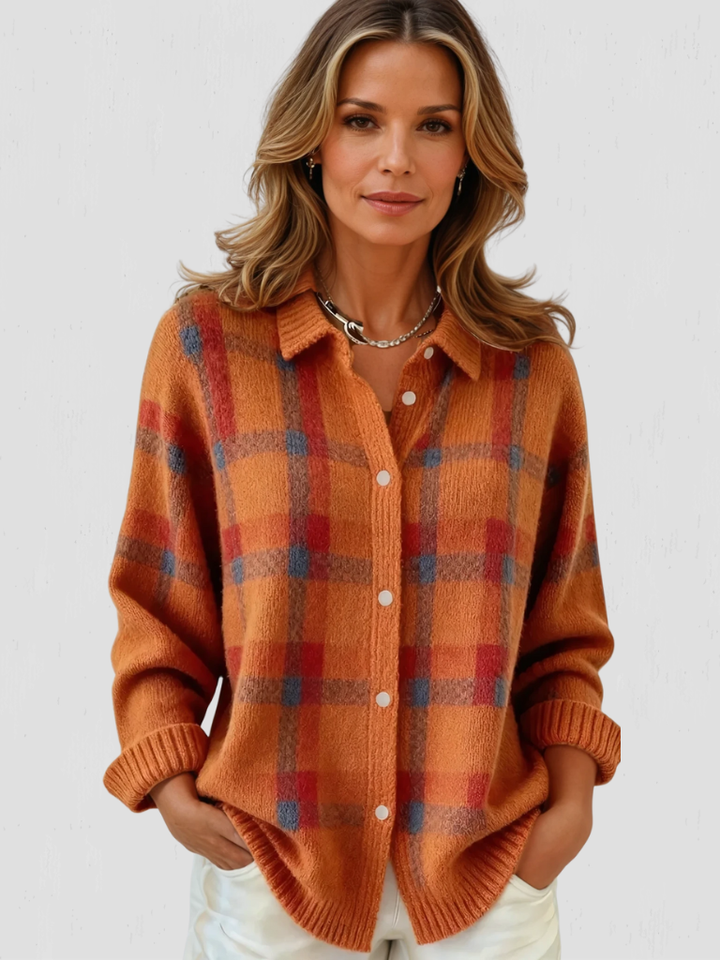 VICTORIA RETRO PLAID SWEATER