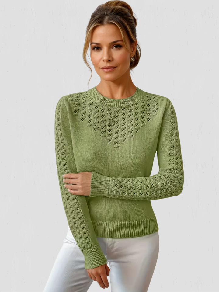 SHANNEN LACE-KNIT SWEATER