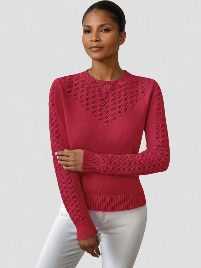 SHANNEN LACE-KNIT SWEATER