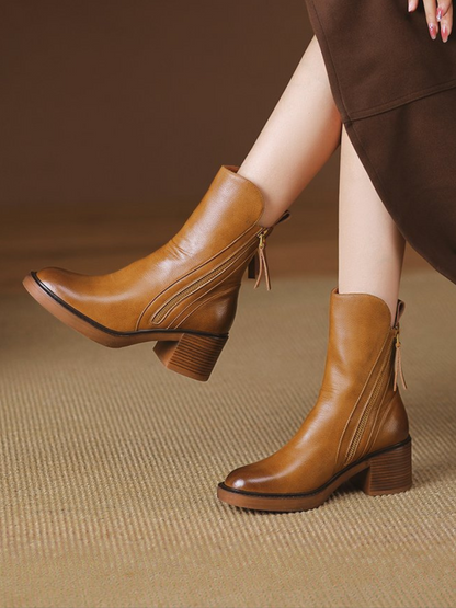 BARBARA BLOCK HEEL ANKLE BOOTS