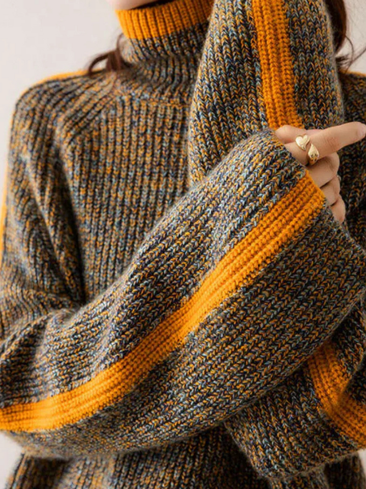 FERN COZY STRIPE TURTLENECK SWEATER