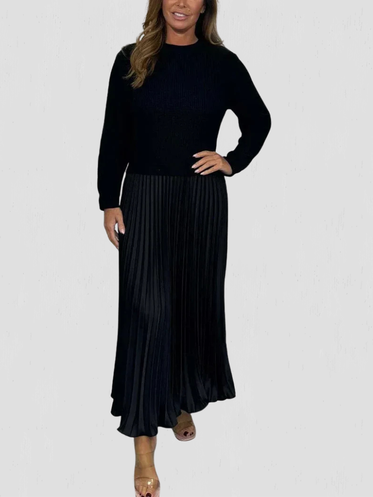ELEGANCE PLEATED HOLIDAY DRESS