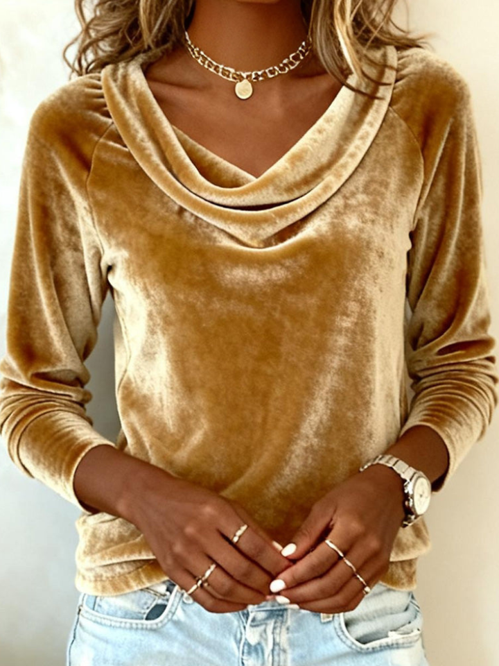 ELAINE VELVET DRAPE TOP