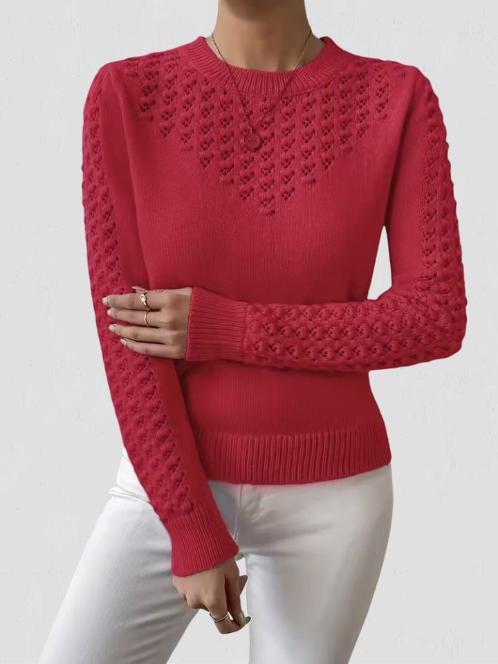 SHANNEN LACE-KNIT SWEATER