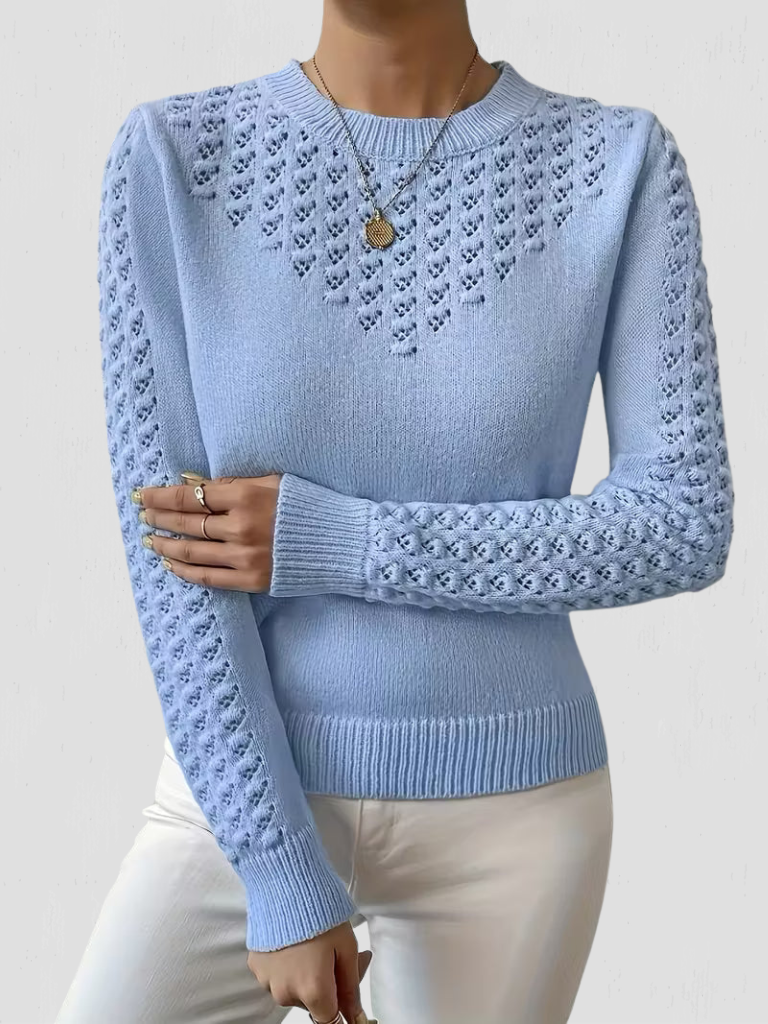 SHANNEN LACE-KNIT SWEATER