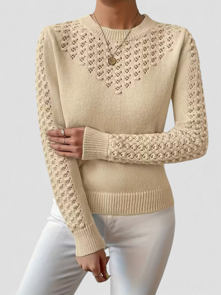 SHANNEN LACE-KNIT SWEATER