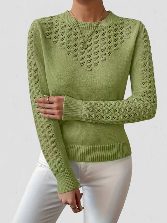 SHANNEN LACE-KNIT SWEATER