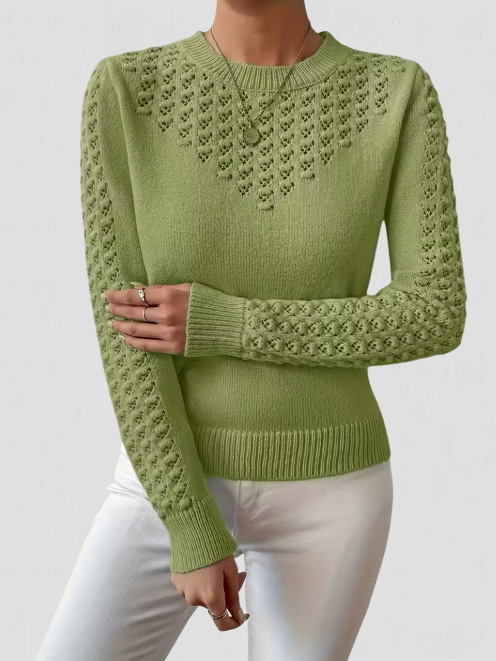 SHANNEN LACE-KNIT SWEATER