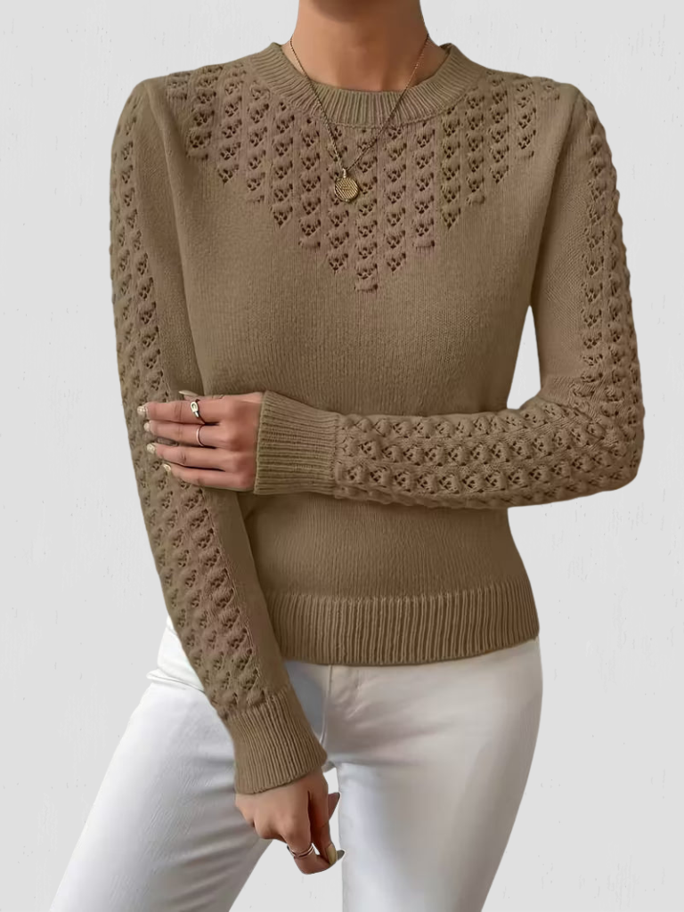 SHANNEN LACE-KNIT SWEATER