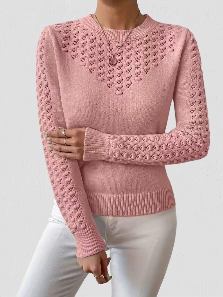 SHANNEN LACE-KNIT SWEATER