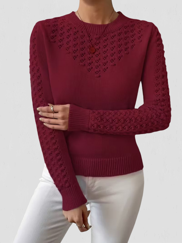 SHANNEN LACE-KNIT SWEATER