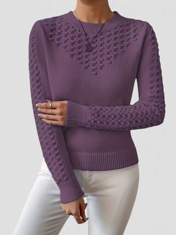 SHANNEN LACE-KNIT SWEATER