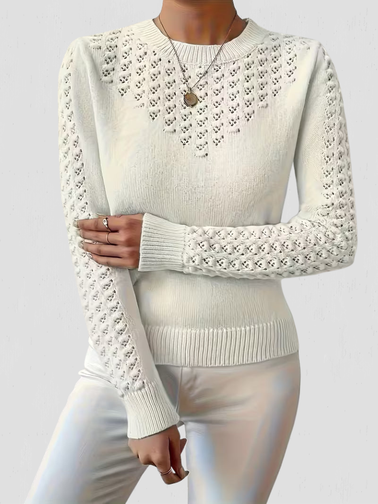 SHANNEN LACE-KNIT SWEATER