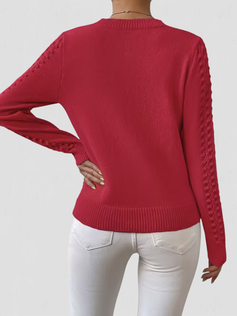 SHANNEN LACE-KNIT SWEATER