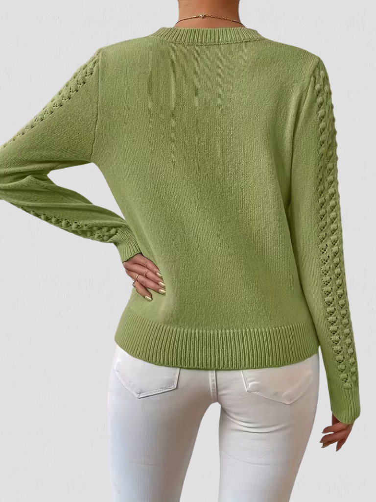 SHANNEN LACE-KNIT SWEATER