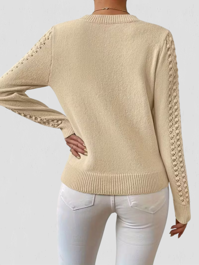 SHANNEN LACE-KNIT SWEATER