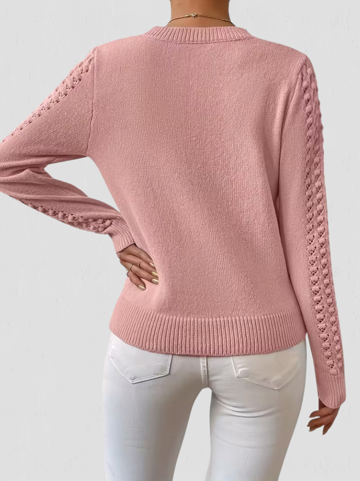 SHANNEN LACE-KNIT SWEATER