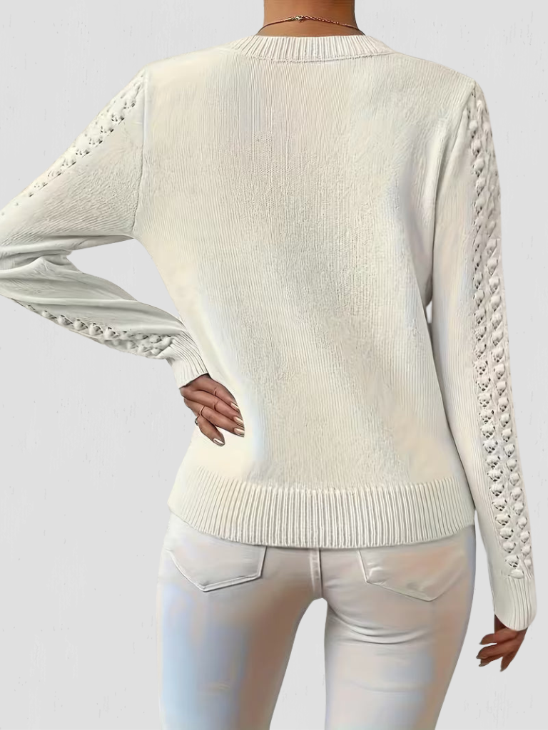 SHANNEN LACE-KNIT SWEATER