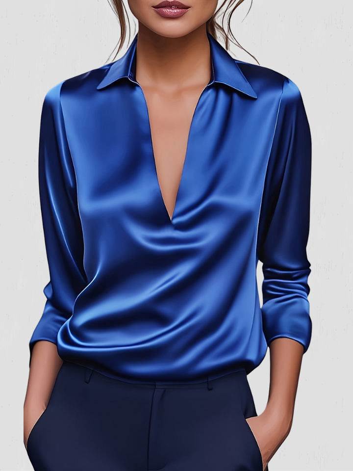 BEAU SATIN-LOOK BLOUSE