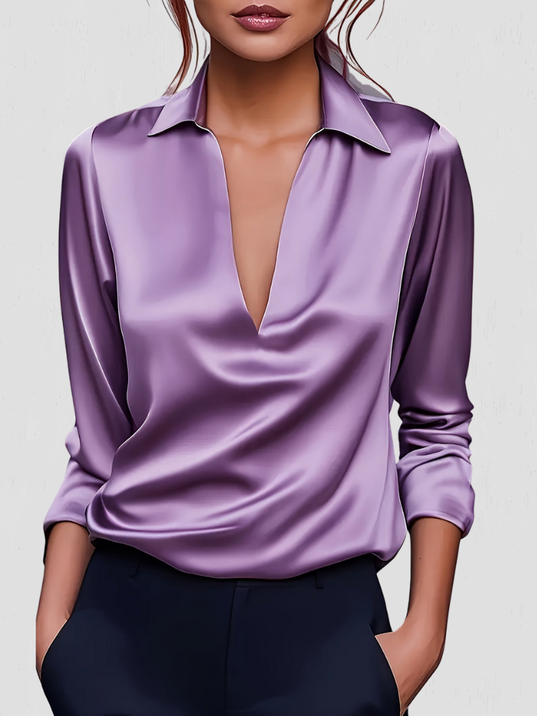 BEAU SATIN-LOOK BLOUSE