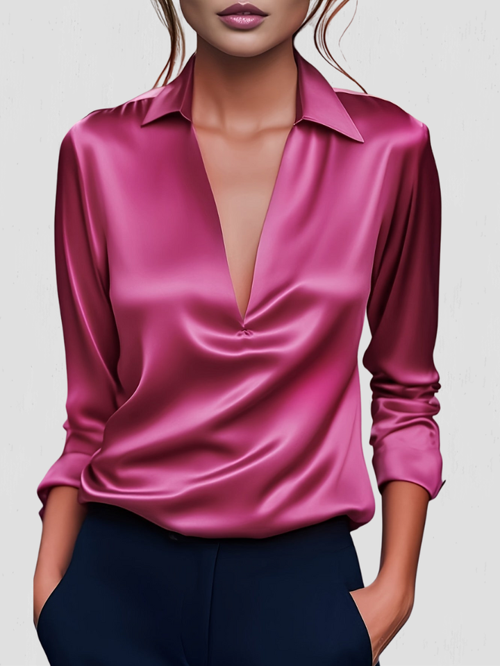 BEAU SATIN-LOOK BLOUSE