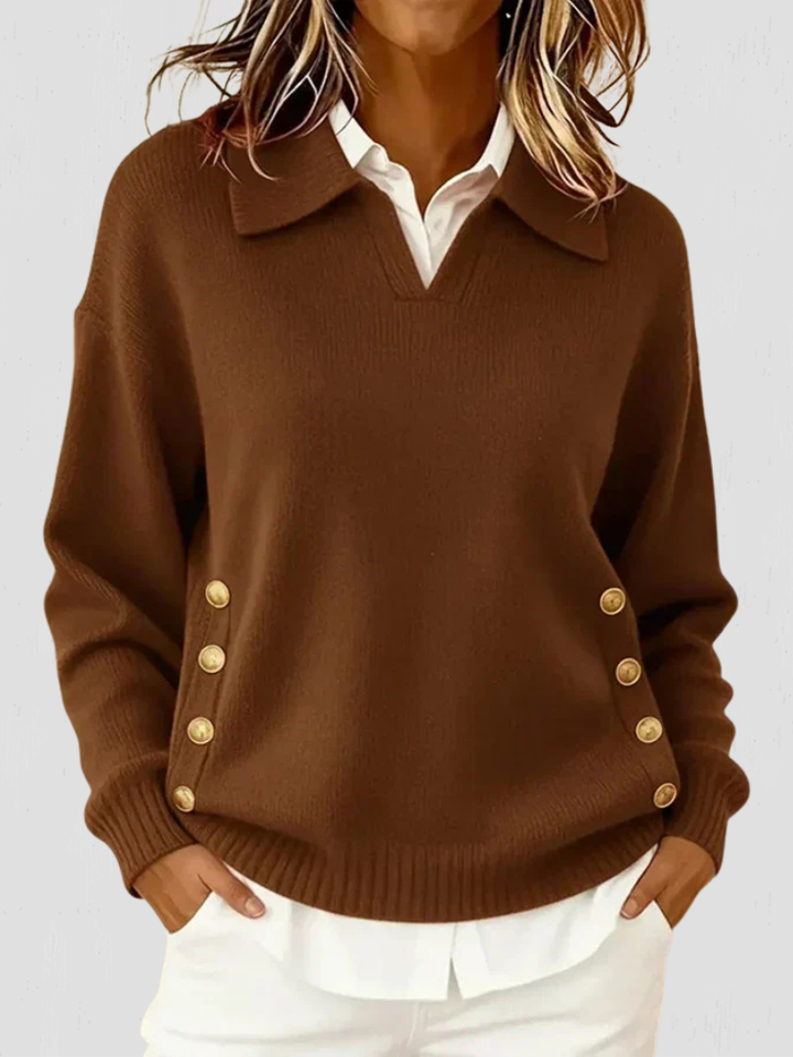 DONNA BUTTON KNIT SWEATER