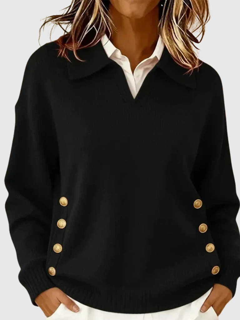 DONNA BUTTON KNIT SWEATER